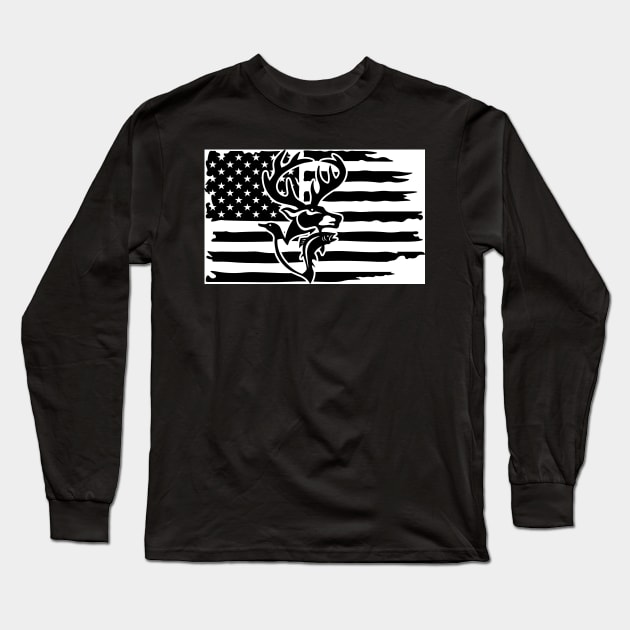 Hunting flag shirt Long Sleeve T-Shirt by Red Bayou